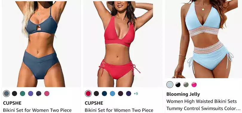 Amazon Canada for budget friendly Bikinis